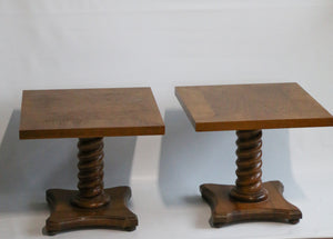 Pair of Mid Century Modern 1960s Pedestal Side Tables