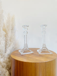 Crystal Candle Stick Pair