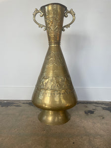 Large Brass Floor Vase