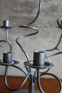 Abstract Wavy Metal 6 Arm Candle Holder Centerpiece Candelabra