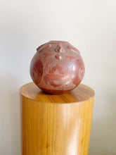 Load image into Gallery viewer, Vintage Marajoara Terra Cotta Amazon Brazil Red Clay Face Pottery Pot Vase 
