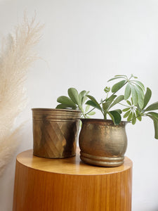 Set of Two Brass Planters