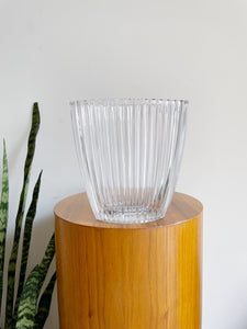 Mikasa Crystal Diamond Fire Oval Vase Made in Japan