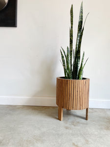 Handmade Mid Century Modern Slatted Planter