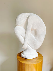 Mid Century Vintage Abstract Female Nude Study in White Plaster Unsigned.