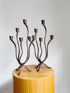 Mid Century Modern Brutalist Candlestick Holders