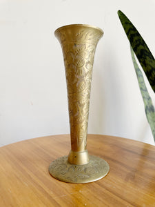 Etched Brass Vase