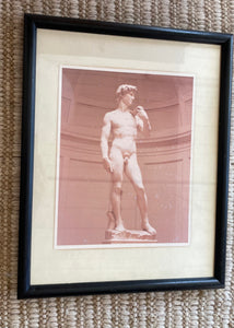 Framed Photograph of Statue of David