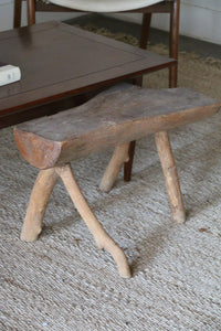 Free Form Slab Top Primitive  Stool