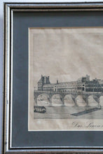 Load image into Gallery viewer, Antique circa 1832 Framed Etching of The Louvre Museum in Paris
