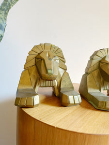 Pair of Art Deco Lion Book Ends