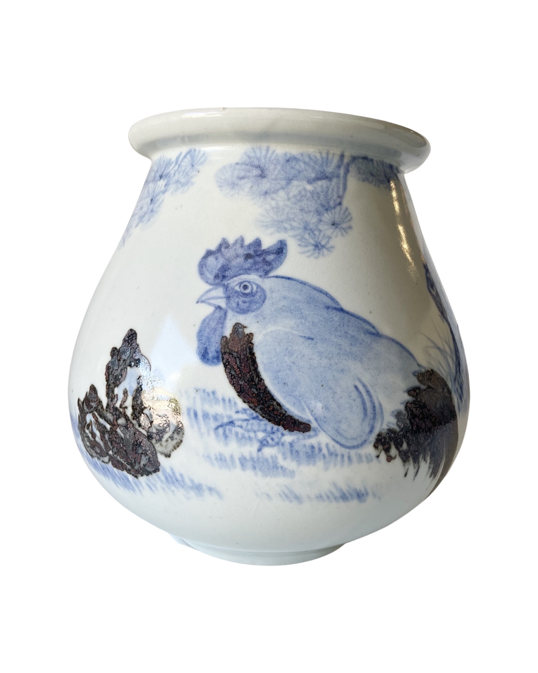 Ceramic Rooster Motif Vase