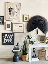 Load image into Gallery viewer, Large Black Bamboo Wall Fan
