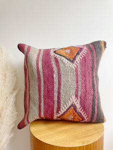 Wool Kilim Rug Pillow 17in x 17in