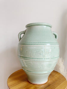 Large Ceramic Green Vase