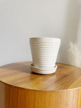 Load image into Gallery viewer, Small Ribbed White Planter
