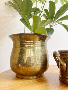 Set of Two Brass Planters