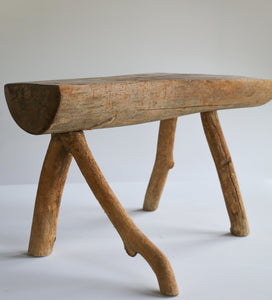 Free Form Slab Top Primitive  Stool