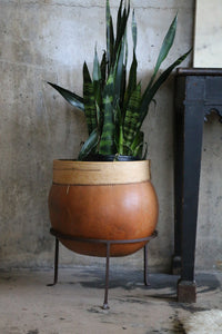 Antique Gourd Calabash Basket with Stand   // Plant Stand