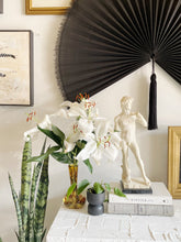 Load image into Gallery viewer, Large Black Bamboo Wall Fan
