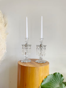 Pair of Heisey Crystal  Candlesticks