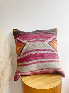 Wool Kilim Rug Pillow 17in x 17in