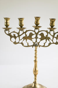 Brass Candelabra with Lion Detail