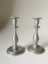 Load image into Gallery viewer, Pair of Pewter Candlestick Holders
