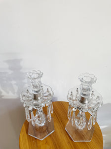 Pair of Heisey Crystal  Candlesticks