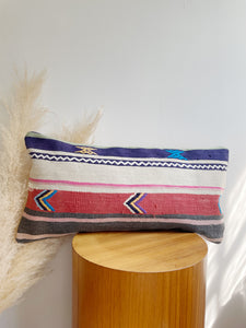 Wool Kilim Rug Pillow 12in x 24in