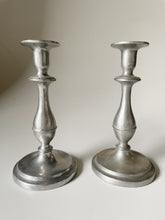 Load image into Gallery viewer, Pair of Pewter Candlestick Holders
