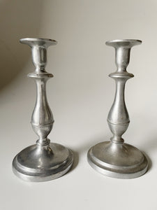 Pair of Pewter Candlestick Holders