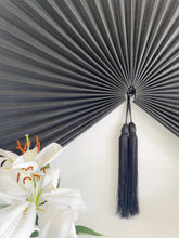 Load image into Gallery viewer, Large Black Bamboo Wall Fan
