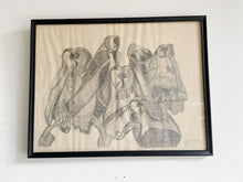 Load image into Gallery viewer, Framed Owl Drawing dated 1972
