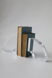 Curved Astronte Lucite Bookends by Ritts Co. Of Los Angeles