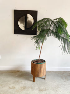 Handmade Mid Century Modern Slatted Planter