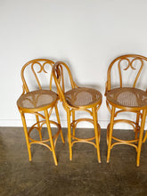 Load image into Gallery viewer, Thonet 1950s Rattan Bar Stools witch Cane Seats
