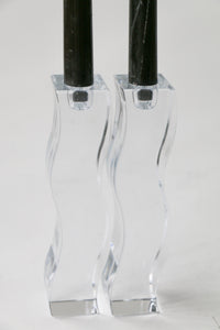 Squiggle Crystal  Candlesticks