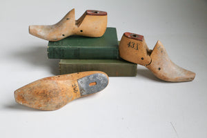 Rustic Wood Shoe Forms / Unique Candlestick Holders Circa  1948