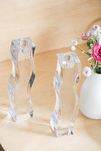 Squiggle Crystal  Candlesticks