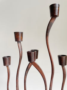 Mid Century Modern Brutalist Candlestick Holders