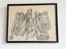 Load image into Gallery viewer, Framed Owl Drawing dated 1972
