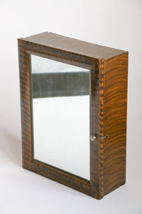 Handmade Arts and Crafts Tigerwood  Mirror with Storage