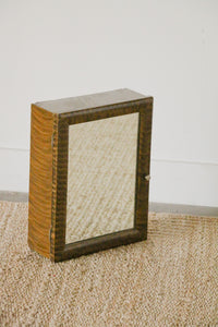 Handmade Arts and Crafts Tigerwood  Mirror with Storage