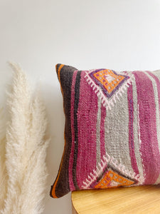 Wool Kilim Rug Pillow 17in x 17in