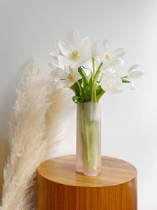 Frosted Pink Glass Vase