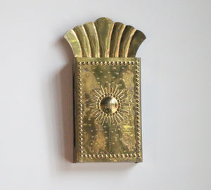 Brass Match Box Holder Made In Sweden