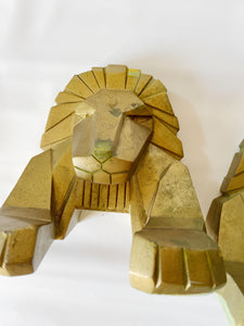 Pair of Art Deco Lion Book Ends