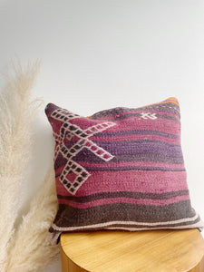 Wool Kilim Rug Pillow 16in x16in