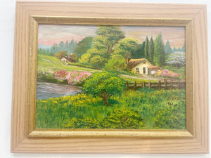 Vintage Landscape Oil Painting Circa 1961